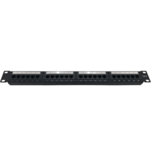 24 Port Cat6 UTP Unshielded Patch Panel 1U Black - Image 1