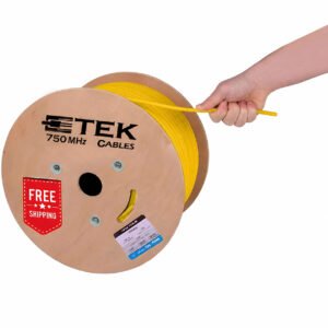 Cat6A Plenum CMP 750Mhz Network Ethernet Solid Cable Yellow - Image 2