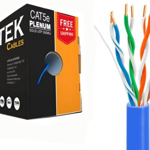 Cat5e Plenum Solid Conductor 1000ft Ethernet Cable 24awg Blue - Image 4