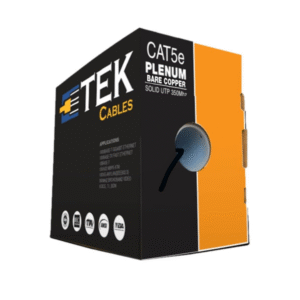 Cat5e Plenum 1000ft Bare Copper 24awg cable Black - Image 1