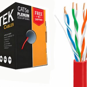 Cat5e Plenum Ethernet 1000ft Cable 24awg 350mhz Solid Conductors Red - Image 4
