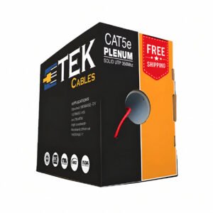 Cat5e Plenum Ethernet 1000ft Cable 24awg 350mhz Solid Conductors Red - Image 3