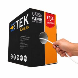 Cat5e Plenum 1000ft Ethernet Cable 24awg 350mhz Solid Conductor White - Image 2