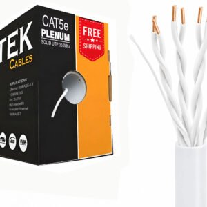 Cat5e Plenum 1000ft Ethernet Cable 24awg 350mhz Solid Conductor White - Image 4
