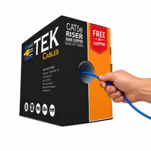 Cat5e Riser Bare Copper 1000ft 24AWG 350MHz UTP Cable Blue - Image 2