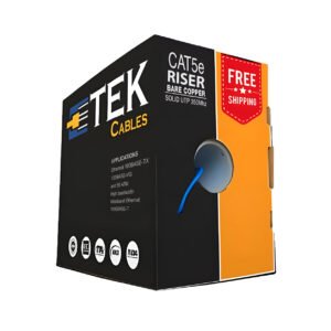 Cat5e Riser Bare Copper 1000ft 24AWG 350MHz UTP Cable Blue - Image 3