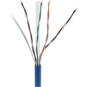Cat5e 24AWG Solid Bare Copper 350MHz Riser Rated PVC Jacket Blue - Image 1