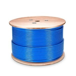 Cat6 Plenum Shielded 1000ft Bulk F/UTP 550Mhz Cable Blue - Image 1