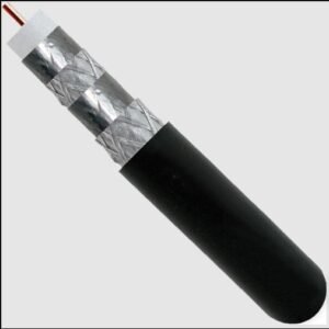RG6b Quad Shield 18AWG CCS Conductor Aluminum Foil Shield 1000ft Pull Box Black - Image 1