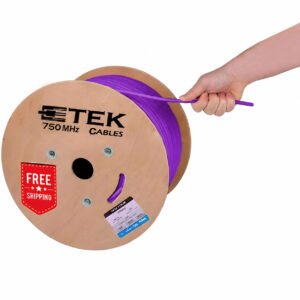 Cat6A Plenum CMP 750Mhz Network Ethernet Solid Cable Purple - Image 2