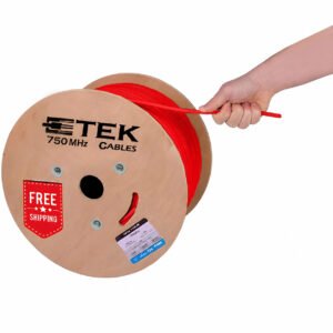 Cat6A Plenum CMP 750Mhz Network Ethernet Solid Cable Red - Image 2