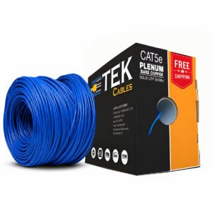 Cat5e Plenum 1000ft Bare Copper 24awg cable Blue - Image 1