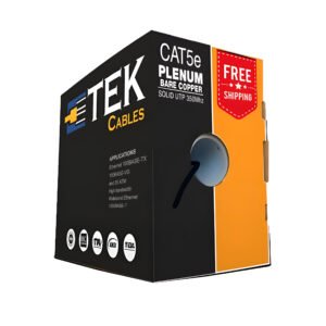 Cat5e Plenum 1000ft Bare Copper 24awg cable Black - Image 3