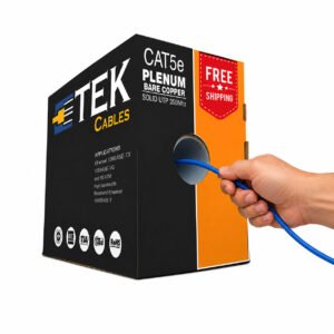 Cat5e Plenum 1000ft Bare Copper 24awg cable Blue - Image 4