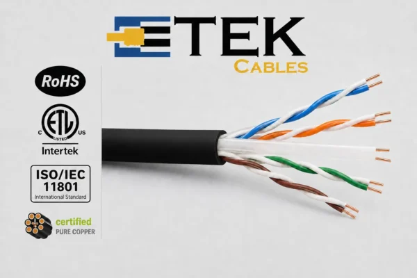 Cat6 Plenum Cable ETL Listed RoHS Compliant Label
