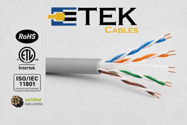 Cat6 Plenum Cable ETL Listed RoHS Compliant Label