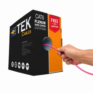 Cat6 Plenum 1000ft Easy-Pull Box Packaging, Pink