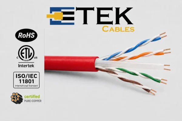Cat6 Plenum Cable ETL Listed RoHS Compliant Label