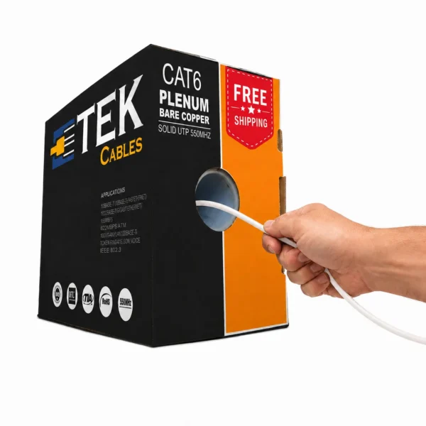 Cat6 Plenum 1000ft Easy-Pull Box Packaging, White