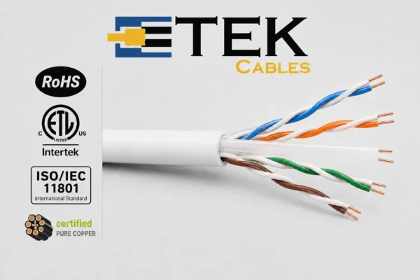 Cat6 Plenum Cable ETL Listed RoHS Compliant Label