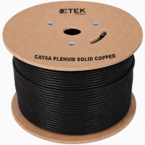 Cat6A Plenum CMP 750Mhz Network Ethernet Solid Cable Black - Image 3